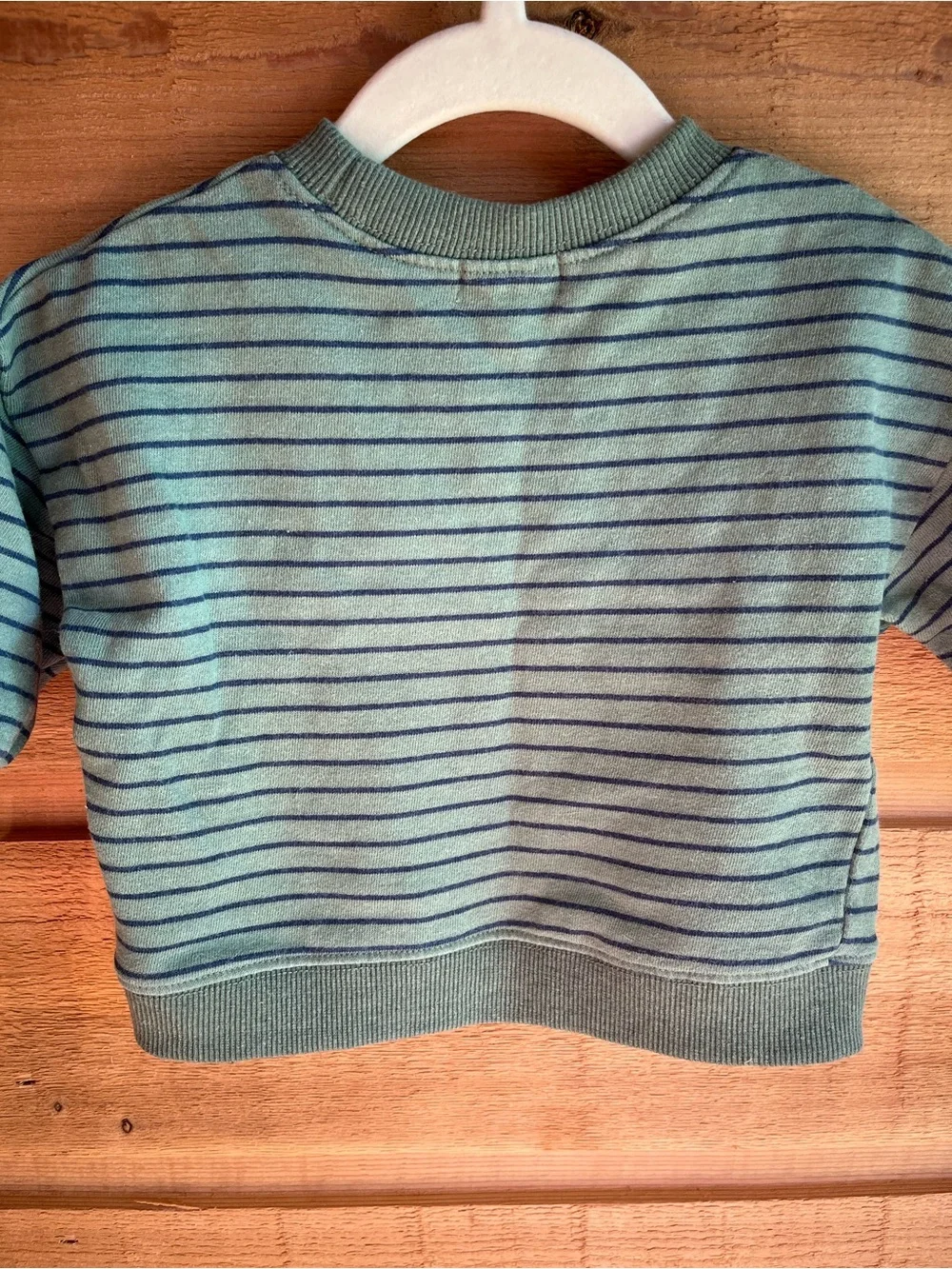 MAISON ME - Baby Striped Green Crewneck Sweatshirt 3-6mo